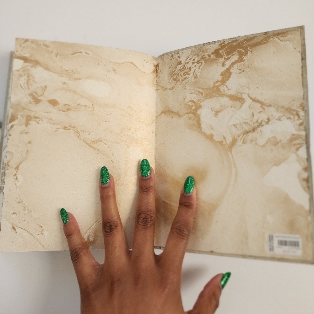 Anthropologie Unisex Leather Marble Grey & Gold Journal Sketch Book Wrap Closure - Picture 9 of 10